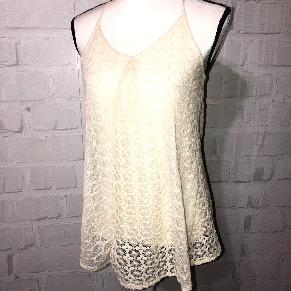Altard State beautiful lace tank top w/lining G44 - Picture 3 of 6